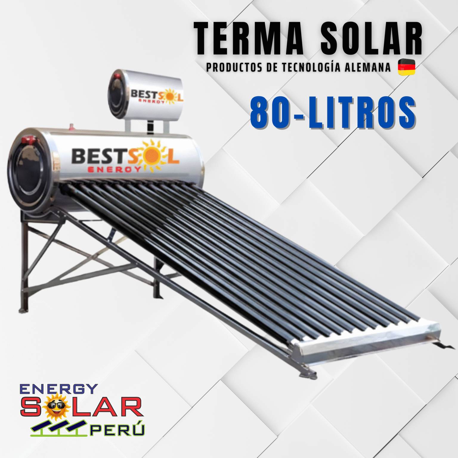 Terma Solar de 80 Litros Acero Inoxidable